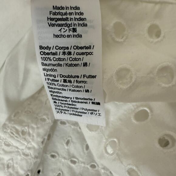 J.Crew White Eyelet Button Down Shirt 100% Cotton Classic Fit Capsule Casual | 2 - Picture 7 of 10